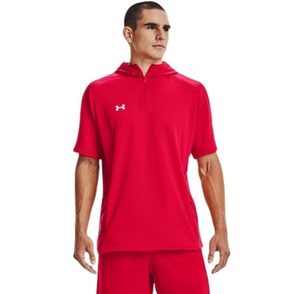 Under Armour Red Short Sleeve Hoodie Shirt